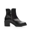 Botine damă din piele naturală, Leofex - 019 Negru  Box