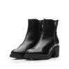 Botine damă din piele naturală, Leofex - 019 Negru  Box