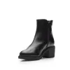 Botine damă din piele naturală, Leofex - 019 Negru  Box