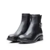 Botine damă din piele naturală, Leofex- 345 Negru Box