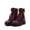 Ghete casual  dama din piele naturala - 390 visiniu box velur