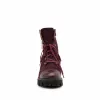 Ghete casual  dama din piele naturala - 390 visiniu box velur
