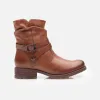 Ghete damă casual din piele naturală - 372 Cognac Box