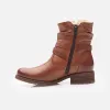 Ghete damă casual din piele naturală - 372 Cognac Box