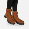 Ghete damă din piele naturală, Leofex - 355 Camel Velur