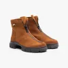 Ghete damă din piele naturală, Leofex - 355 Camel Velur