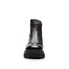 Ghete damă din piele naturală, Leofex -  442 Negru Box + Lac