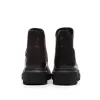 Ghete damă din piele naturală, Leofex -  442 Negru Box + Lac