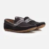 Mocasini bărbați din piele naturală, Leofex - 192 Negru Velur