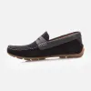 Mocasini bărbați din piele naturală, Leofex - 192 Negru Velur