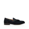 Pantofi casual barbati cu ciucuri din piele naturala, Leofex -922-1 Blue Velur