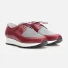 Pantofi casual dama din piele naturala,Leofex - 030 Visiniu Argintiu Box