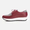 Pantofi casual dama din piele naturala,Leofex - 030 Visiniu Argintiu Box