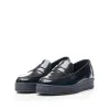 Pantofi casual damă din piele naturală, Leofex - Mostră Cora Negru Blue Degrade Box