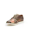 Pantofi casual dama, perforati din piele naturala,Leofex - 022 taupe floral