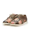 Pantofi casual dama, perforati din piele naturala,Leofex - 022 taupe floral