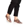 Pantofi casual dama, perforati din piele naturala,Leofex - 022 taupe floral
