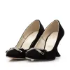 Pantofi eleganți damă din piele naturală - 2204 Negru Velur