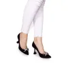 Pantofi eleganți damă din piele naturală - 2204 Negru Velur
