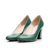 Pantofi eleganți damă din piele naturală - 2500 Verde Box