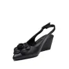 Pantofi eleganți decupați damă din piele naturală, Epica - 4395 Negru Box