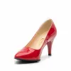 Pantofi stiletto din piele lacuita - 558 rosu