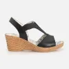 Sandale cu platforma dama din piele naturala  – 495-1 C Negru Box