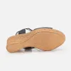 Sandale cu platforma dama din piele naturala  – 495-1 C Negru Box