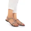 Sandale cu talpa joasa dama din piele naturala,Leofex - 209 Taupe Box