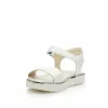 Sandale cu talpa joasa dama din piele naturala, Leofex- 380-1 Alb Box