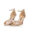 Sandale elegante damă cu toc din piele naturală - 28336 Nude Box Sidefat