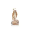 Sandale elegante damă cu toc din piele naturală - 28336 Nude Box Sidefat