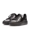 Sneakers damă din piele naturală, Leofex - 077 Negru Box
