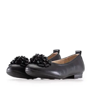Balerini damă din piele naturală - 3507 Negru Box