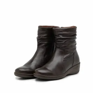 Botine dama casual din piele naturala - 088 Maro Box