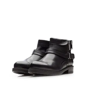 Botine dama casual din piele naturala Leofex -441 Negru Box