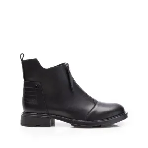 Botine damă casual din piele naturală, Pass Colection  - 4503 Negru Box