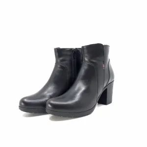 Botine dama cu toc din piele naturala, Leofex - 065 Negru box
