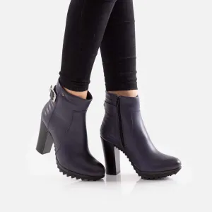 Botine dama din piele naturala - 451 blue box