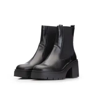 Botine damă din piele naturală, Leofex - 012 Negru Box