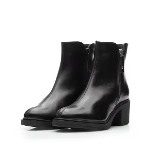 Botine damă din piele naturală, Leofex - 019 Negru  Box