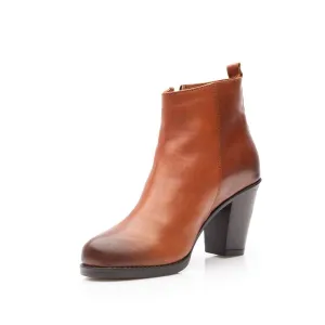 Botine dama din piele naturala Leofex- 064 Cognac box