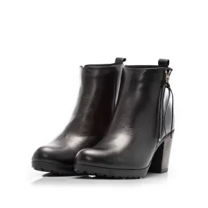 Botine dama din piele naturala Leofex- 064 Negru