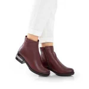Botine dama din piele naturala, Leofex - 294-1 Visiniu box