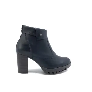 Botine dama din piele naturala Leofex - 445 blue