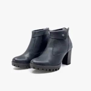 Botine dama din piele naturala Leofex - 445 blue