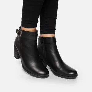 Botine dama din piele naturala Leofex - 448 Negru box