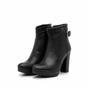 Botine dama din piele naturala Leofex - 451 negru
