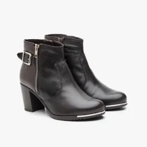 Botine dama din piele naturala Leofex- 460 Maro box