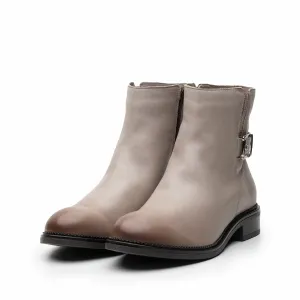 Botine dama din piele naturala Leofex- 557-1 Taupe